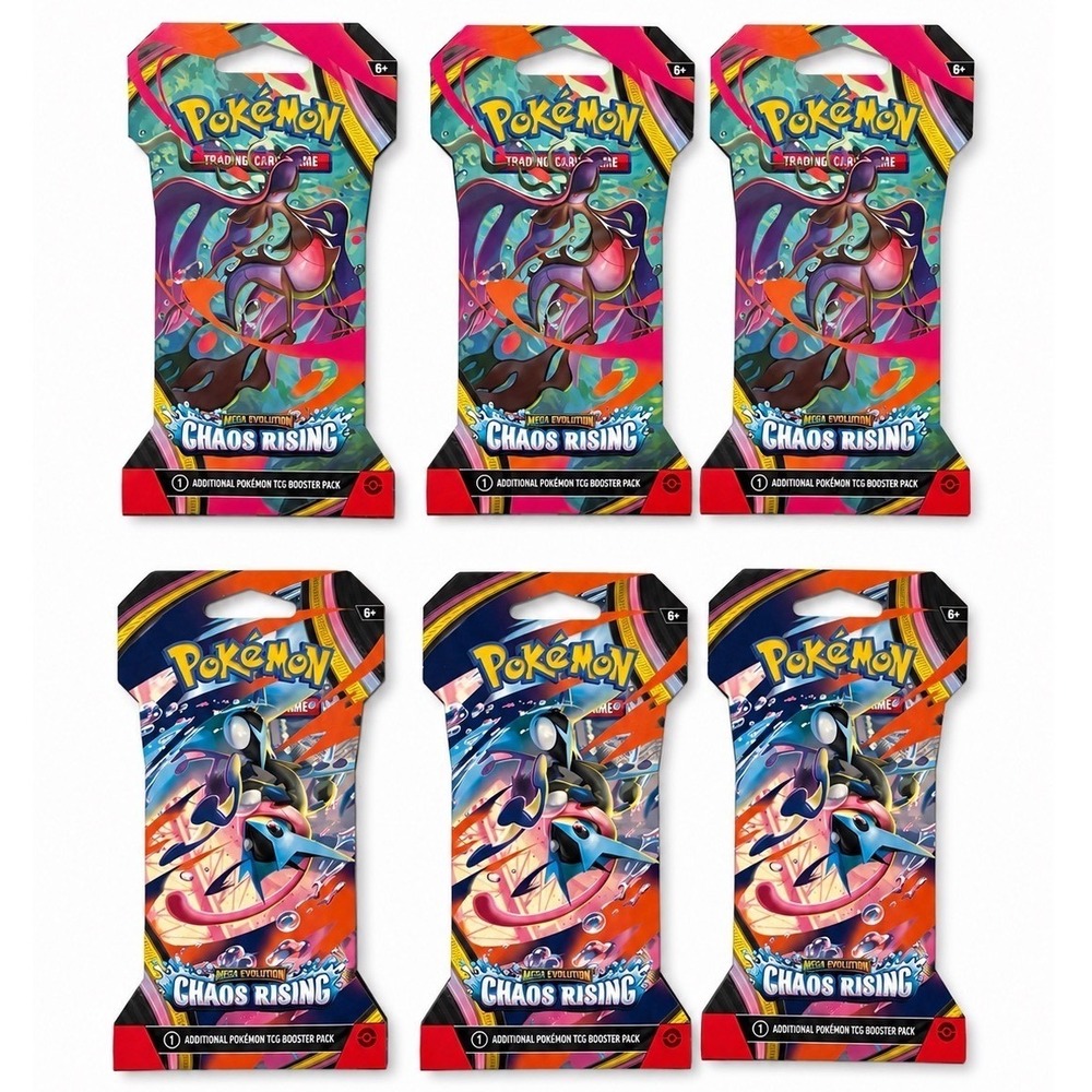 Pokemon TCG Chaos Rising Sleeved Booster Pack Lot of 6 Sealed In Hand Fast Ship